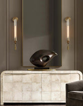 Post Modern Glass Brass Tube Wall Light
